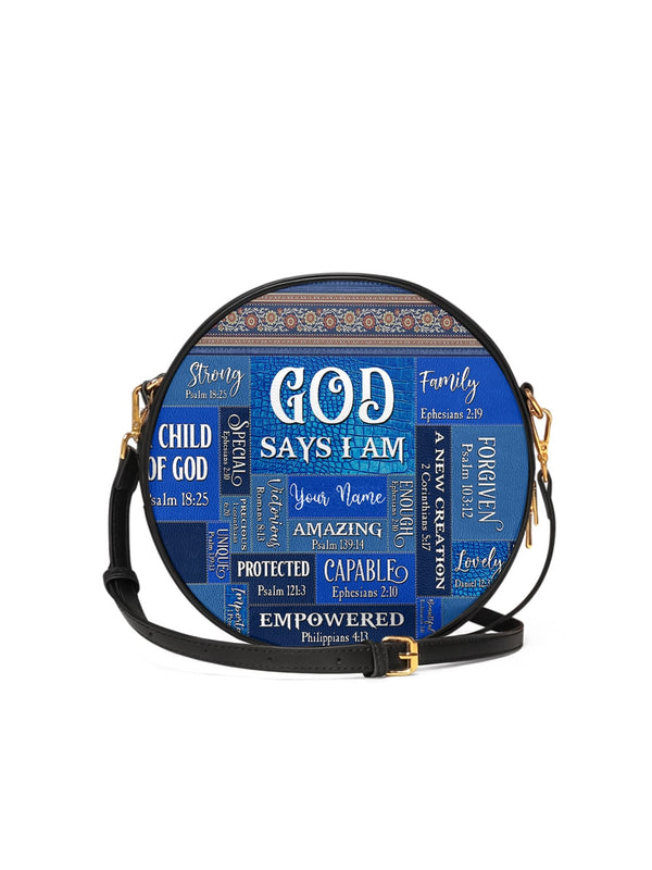 God Says I Am Circle Crossbody Bag
