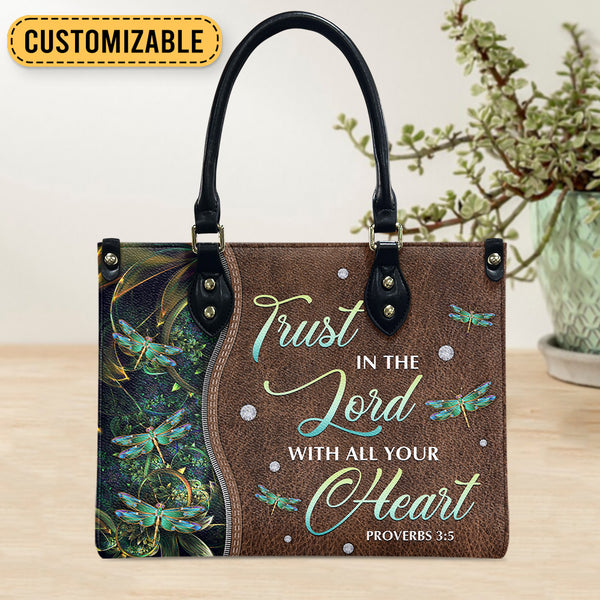 Trust In The Lord Dragonfly Leather Bag