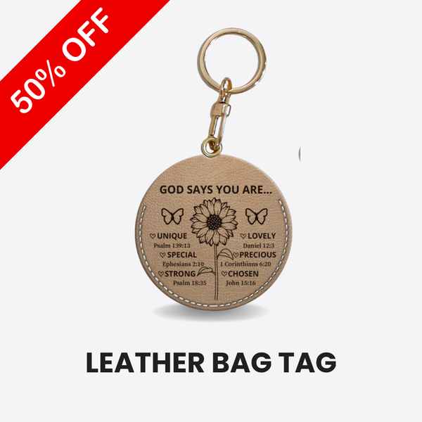 Etichetta per borsa marrone in pelle rivestita Grace