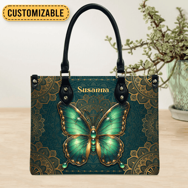 Butterfly Jade Leather Bag