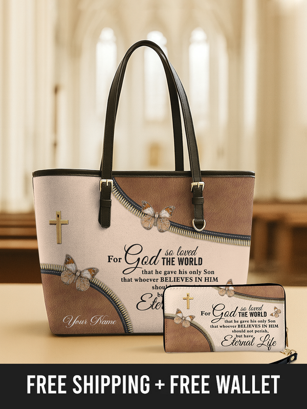 Eternal Life - Leather Tote Bag