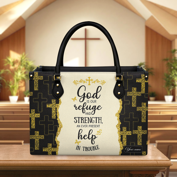 God Is Our Refuge Leather Bag