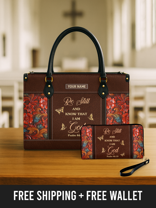 Still in His Grace - Leather Handbag