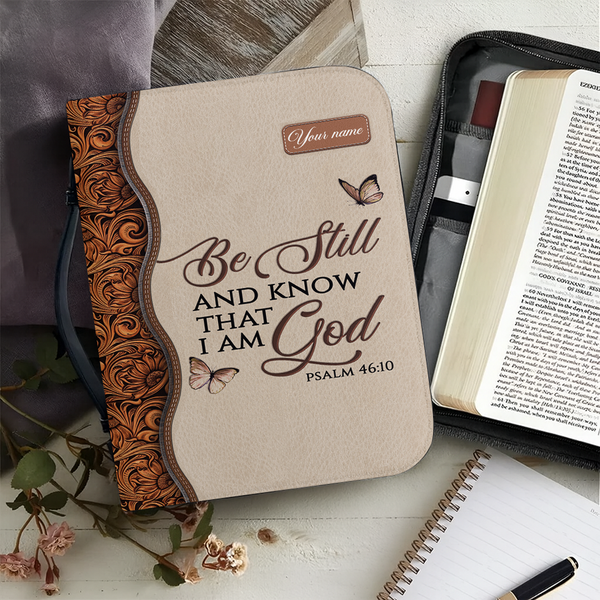 Be Still Leather Bible Cover