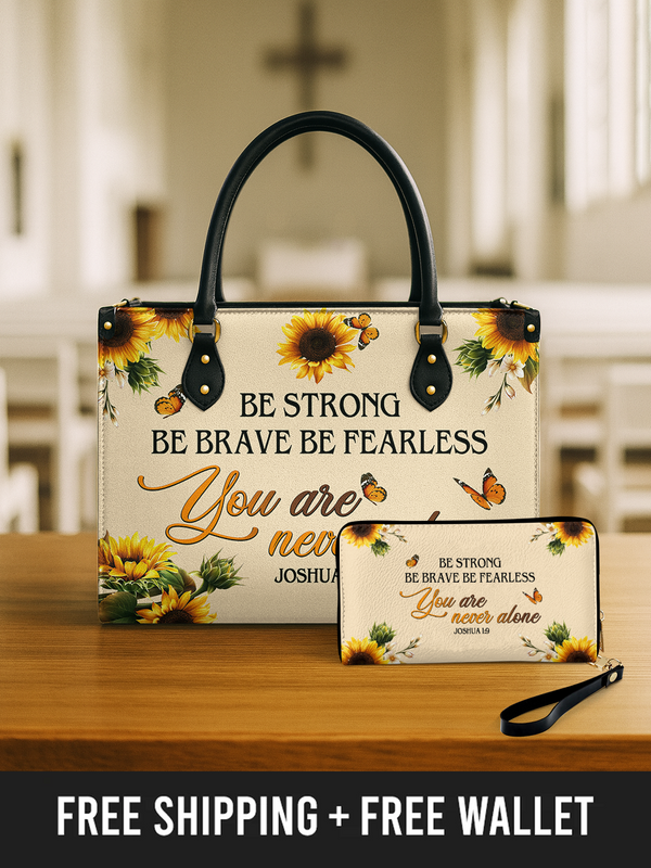 Never Alone Sunflower - Leather Handbag