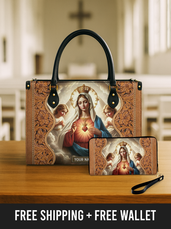 Immaculate Heart of Mary - Leather Handbag