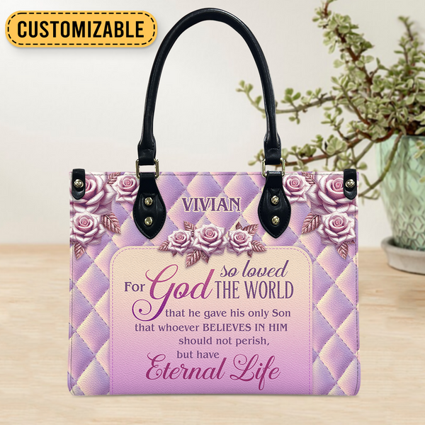 For God Violet Leather Bag