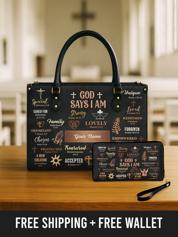 God Says I Am Identity - Leather Handbag