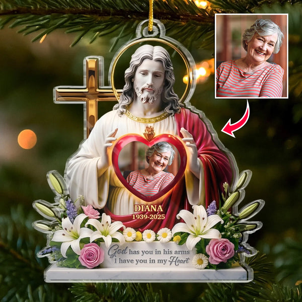 Custom Photo Acrylic Ornament - Personalized Christmas Memorial Sympathy Gifts For Loss Of Mom, Dad - Until Forever, You’re With Me