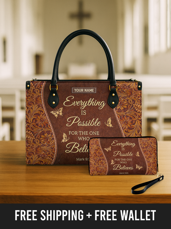 Believe & Achieve - Leather Handbag