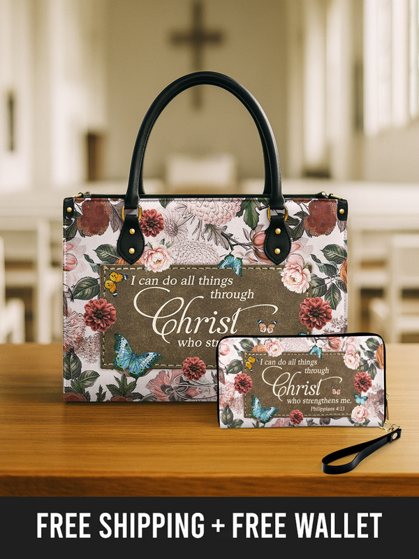 Faith & Strength - Leather Handbag