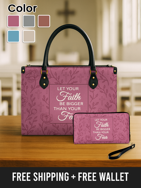 Faith Over Fear - Leather Handbag