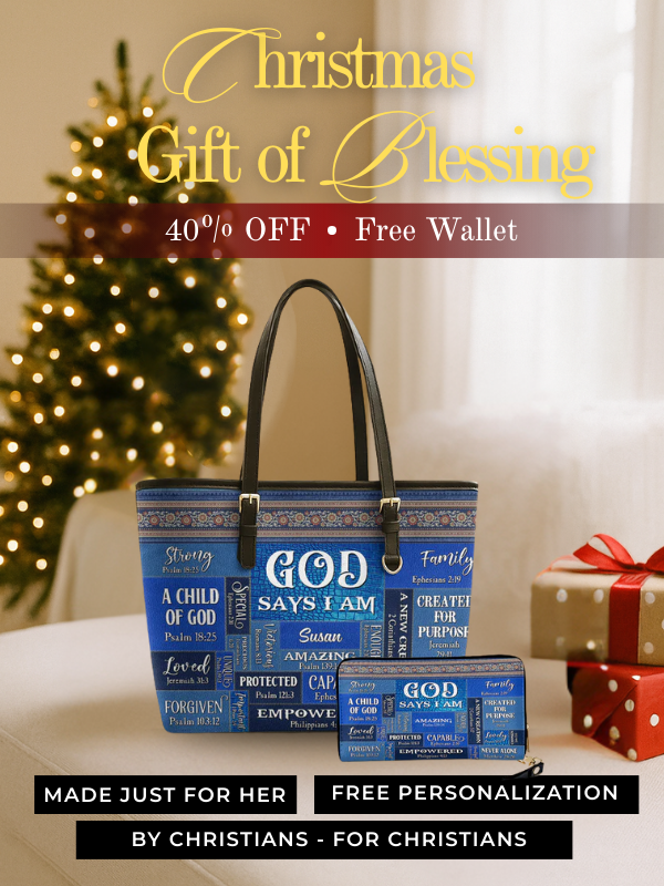 God Says I Am - Leather Tote Bag