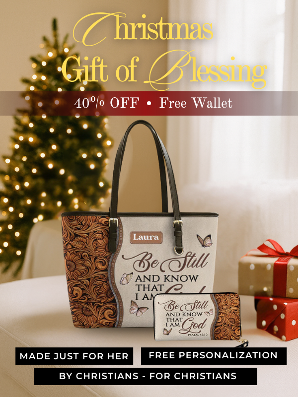 Be Still Psalm 46:10 - Leather Tote Bag