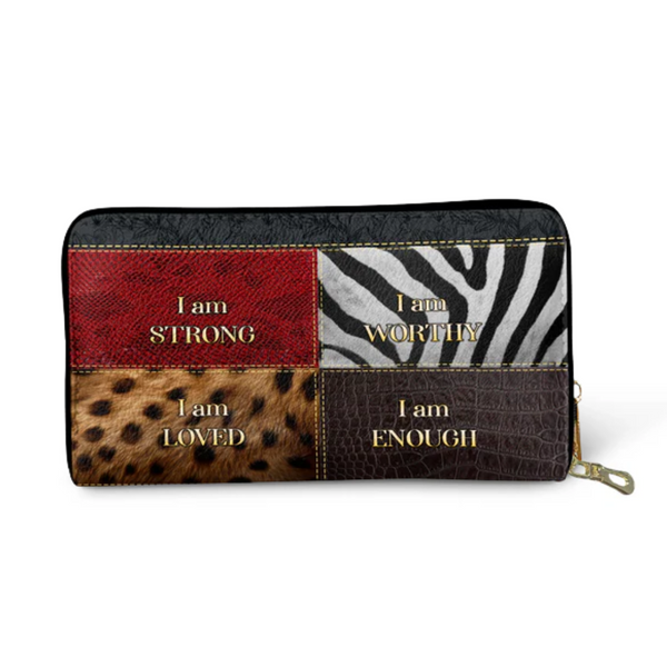 Strong - Worthy - Loved - Enough Leather Wallet