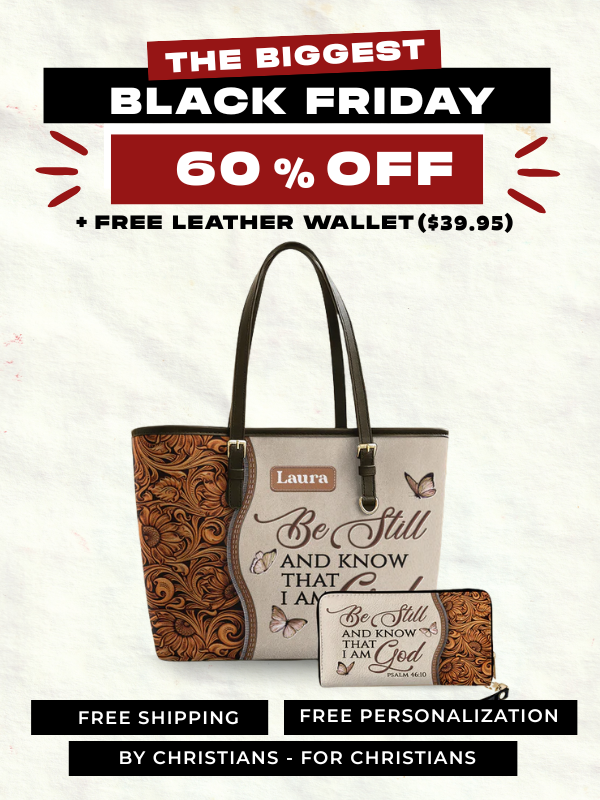 Be Still Psalm 46:10 - Leather Tote Bag