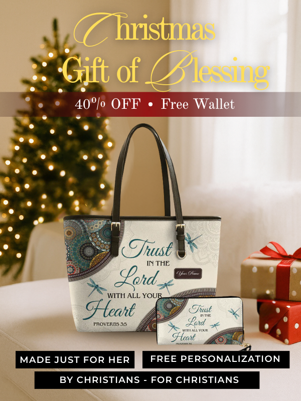 Trust In The Lord - Leather Tote Bag