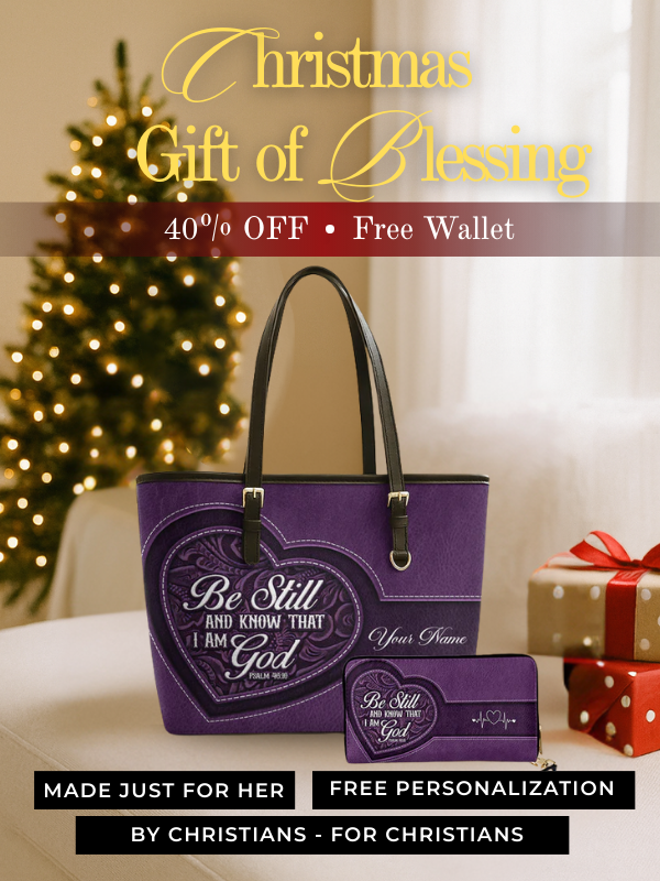 Stillness & Faith - Leather Tote Bag