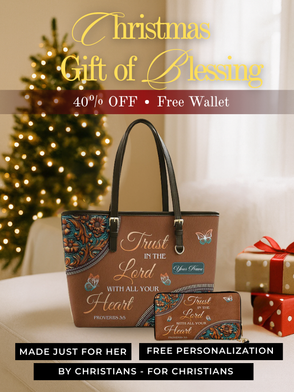 Faithful Guidance - Leather Tote Bag