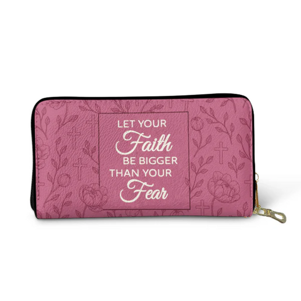 Faith Over Fear Leather Wallet