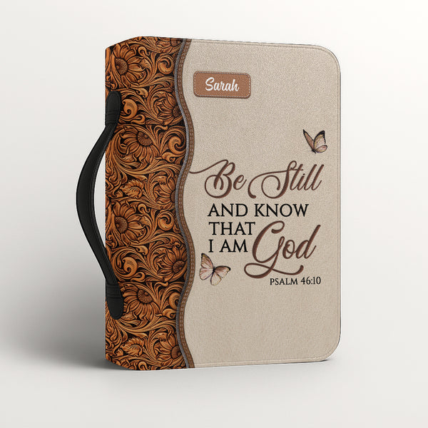 Be Still Leather Bible Cover