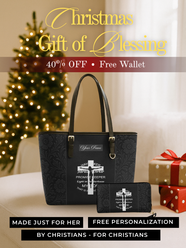 Way Maker Cross - Leather Tote Bag