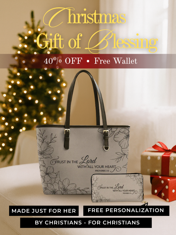 Faithful Bloom - Leather Tote Bag