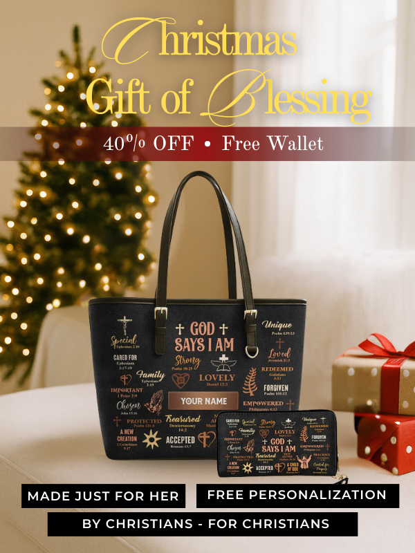 God Says I Am Identity - Leather Tote Bag