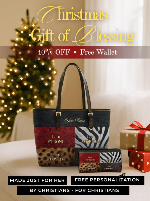 Affirmation of Grace - Leather Tote Bag