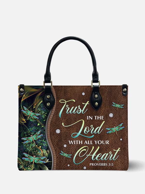 Trust In The Lord Dragonfly Leather Bag