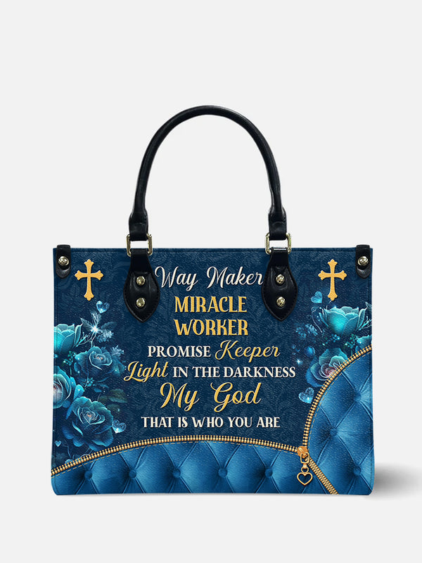 Way Maker Blue Rose Leather Bag