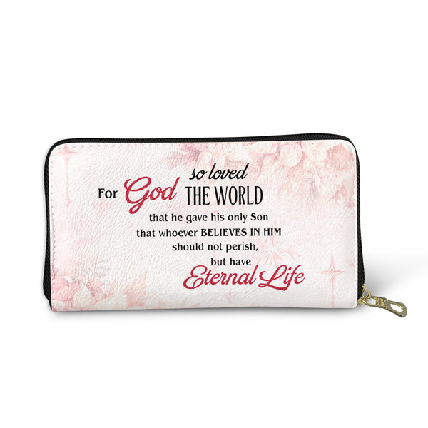 For God Pink Leather Wallet